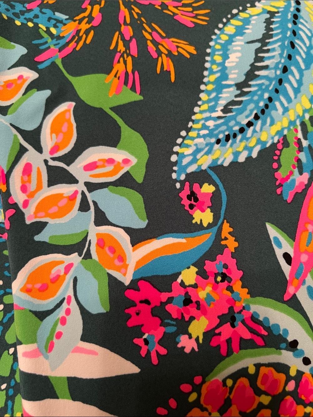 Lilly Pulitzer Tropical Floral Leggings - Teal, Pink & Blue size 10 - Picture 6 of 7